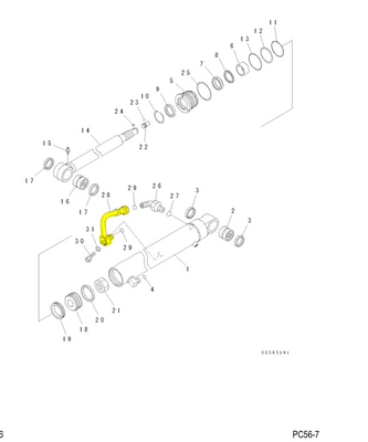 Tubo idraulico di cilindro di olio in acciaio per escavatore PC56 PC55MR-2