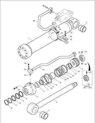DOOSAN DX225LCA Excavator Hydraulic Iron Oil Pipe per impianti di produzione