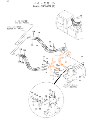 Parti di ricambio per escavatori Top ZAX120 cilindro tubo di olio per tubo Hitachi