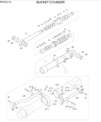 Scavatori tubi idraulici a secchio tubi di ritorno tubi di ferro per Hyundai R210 R215