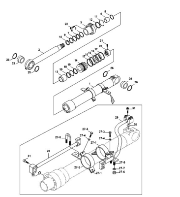 Tubo per cilindro idraulico per escavatore in acciaio 31Y1-15535 31Y1-15695 Per HYUNDAI R305