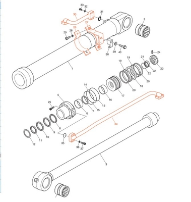 Distribuzione del sistema idraulico per DX190-3B DX200-3B
