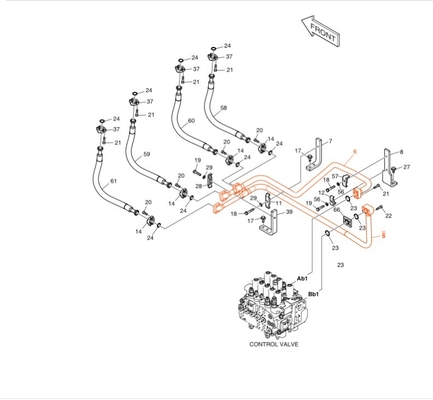 DX190-3B DX200-3B Tubi per escavatori Opere di costruzione Tubi distributori idraulici
