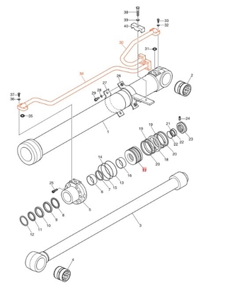 DX190-3B DX200-3B Tubi per escavatori Opere di costruzione Tubi distributori idraulici