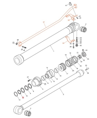 DX190-3B DX200-3B Tubi per escavatori Opere di costruzione Tubi distributori idraulici
