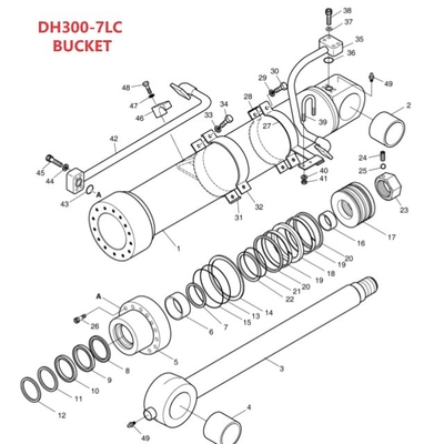 DH300LC-7 Distribuzione del sistema idraulico Tubo a braccio medio per scavatori Tubo di ferro adatto