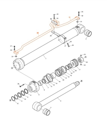 Nuovamente progettato DX200A sistema idraulico distributore di tubo di rimbalzo per tubo di ferro escavatore