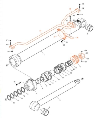 Nuovamente progettato DX200A sistema idraulico distributore di tubo di rimbalzo per tubo di ferro escavatore